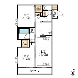 L's Plus八潮 2LDKの間取図画像