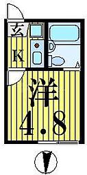 Bloom北千住 1Kの間取図画像
