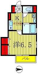 グレイスコート 1Kの間取図画像