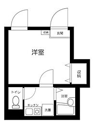 エマノンフラット扇大橋 1Kの間取図画像