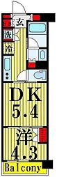 デュオステージ北千住 2Kの間取図画像