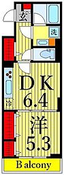 エスポアール 1DKの間取図画像
