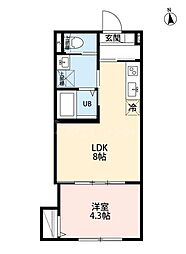 Patria梅島 1LDKの間取図画像