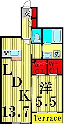 リリーコート 1LDKの間取図画像