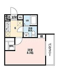 carezza足立入谷 1Kの間取図画像