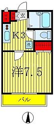 グラントワ谷在家 1Kの間取図画像