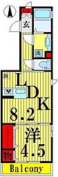 ルサンク 1LDKの間取図画像