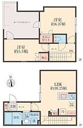 モンシャン 2LDKの間取図画像