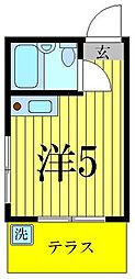 ハイツパレット ワンルームの間取図画像