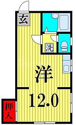小林荘 ワンルームの間取図画像