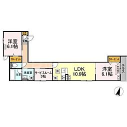 セレスティア扇VII 2SLDKの間取図画像