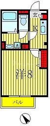ボナール 1Kの間取図画像