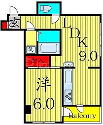 ヒルズ西竹の塚 1LDKの間取図画像