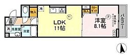 グラナーデ東日暮里 1LDKの間取図画像