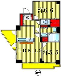 アコール北千住 2LDKの間取図画像