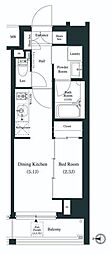 アークマーク竹ノ塚 1Kの間取図画像