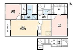リーブルファイン足立神明 2LDKの間取図画像