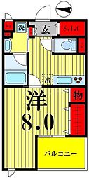 カンパネラ 1Kの間取図画像