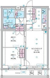 GENOVIA竹ノ塚 2LDKの間取図画像