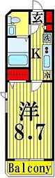 グランフォース谷在家 1Kの間取図画像