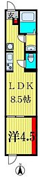 メゾン・ドゥ・アッシュ六町 1LDKの間取図画像