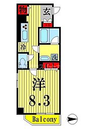 エスポアール扇西 1Kの間取図画像