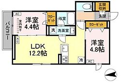 セレスティア六町IV 2LDKの間取図画像