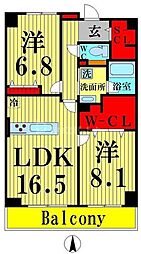 ロイヤルパークスシーサー 2LDKの間取図画像