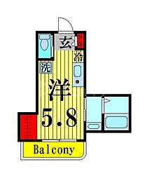 アレン千住寿 ワンルームの間取図画像