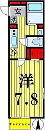 ティアラ 1Kの間取図画像