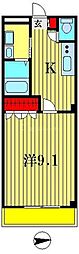 リビュール 1Kの間取図画像