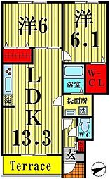 アンジェリックパス 2LDKの間取図画像