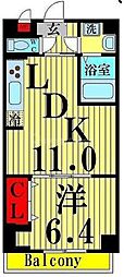 シェロガーデン 1LDKの間取図画像