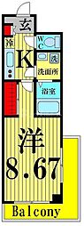 カルナック石鍋 1Kの間取図画像