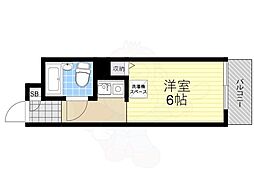 コーポ梛 3階ワンルームの間取り