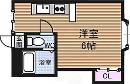 コーポタムラ 1階1Kの間取り