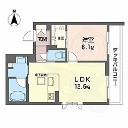 グラン　フェリシア 1階1LDKの間取り