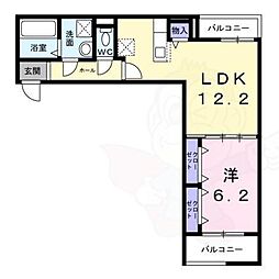 アプリコット3 1LDKの間取図画像