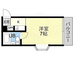 ハイツキャンパス 3階ワンルームの間取り