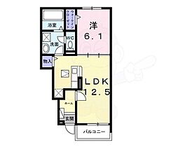 グリーンハイツ加茂2 1階1LDKの間取り