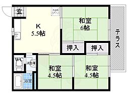 フレグランスM　Ａ棟 1階3Kの間取り