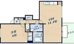 クレメント 1LDKの間取図画像
