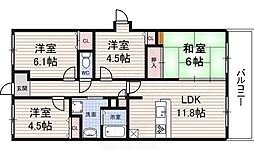 ルモン奈良大森 4LDKの間取図画像