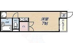 徳丸ハイツB棟 1Kの間取図画像