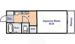 サザンヒル三郷 1Kの間取図画像