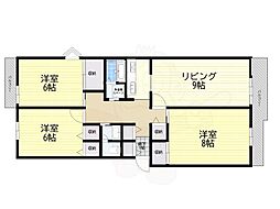 パークヒルズくすのき中央1号棟 3LDKの間取図画像