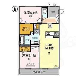 グランデ 2LDKの間取図画像