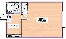 ハイタウンA 1Kの間取図画像