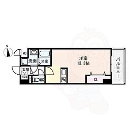 T・Kビル西大寺NORTH・SOUTH ワンルームの間取図画像