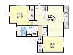 デラッセ真美ヶ丘 2LDKの間取図画像